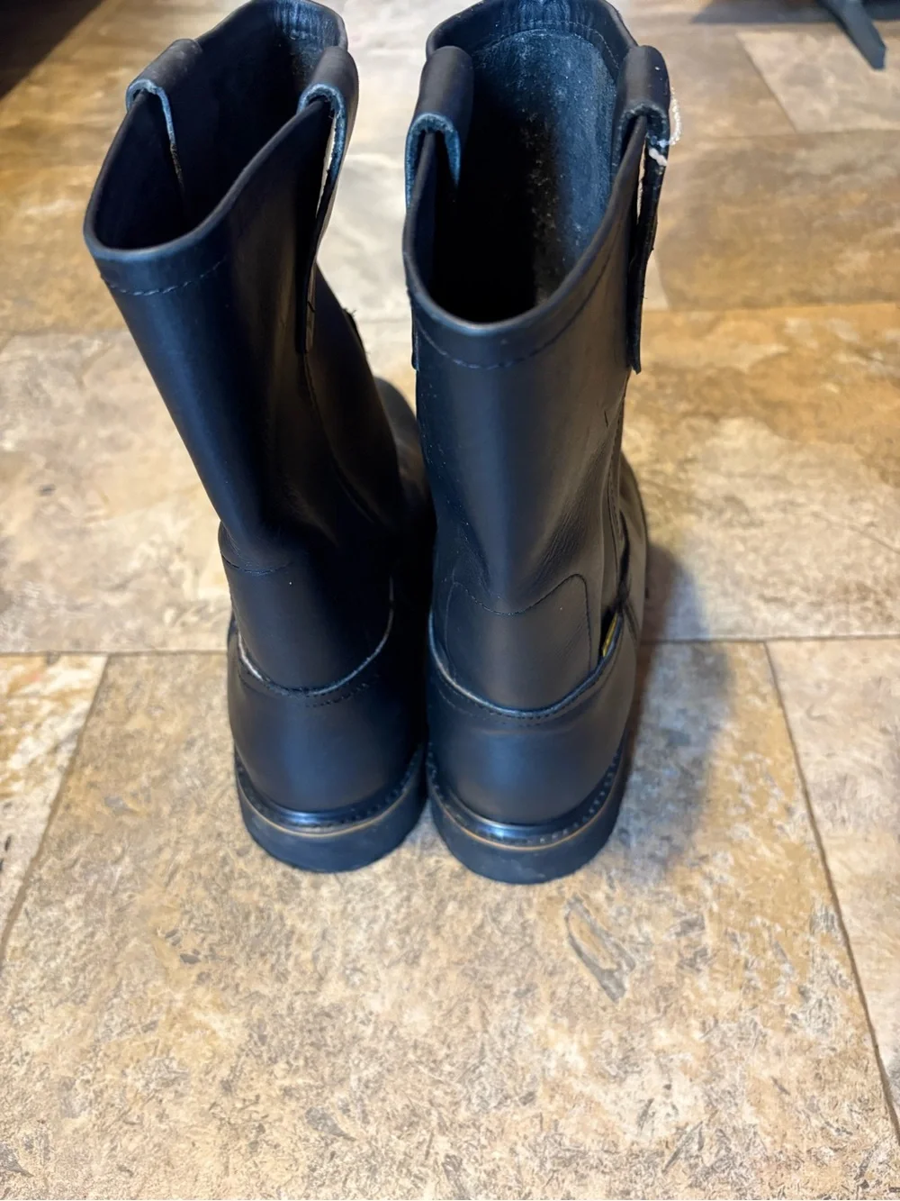 El General Mens Work Boots Black Leather Pull On Sz 10 MX 28
